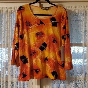 Jane Ashley Plus Size Halloween Top Size 1X NWT